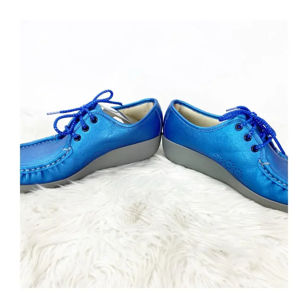 SAS Bounce Bluebird Metallic Wedge Sneaker 7M Women Comfort Lace‑Up - Picture 10 of 15